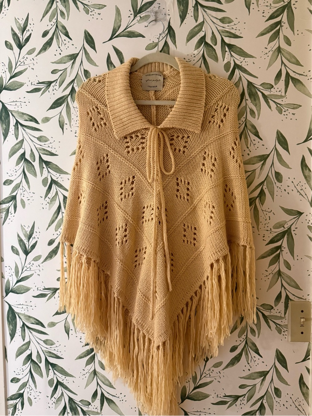 Free People Eyelet Knit Poncho